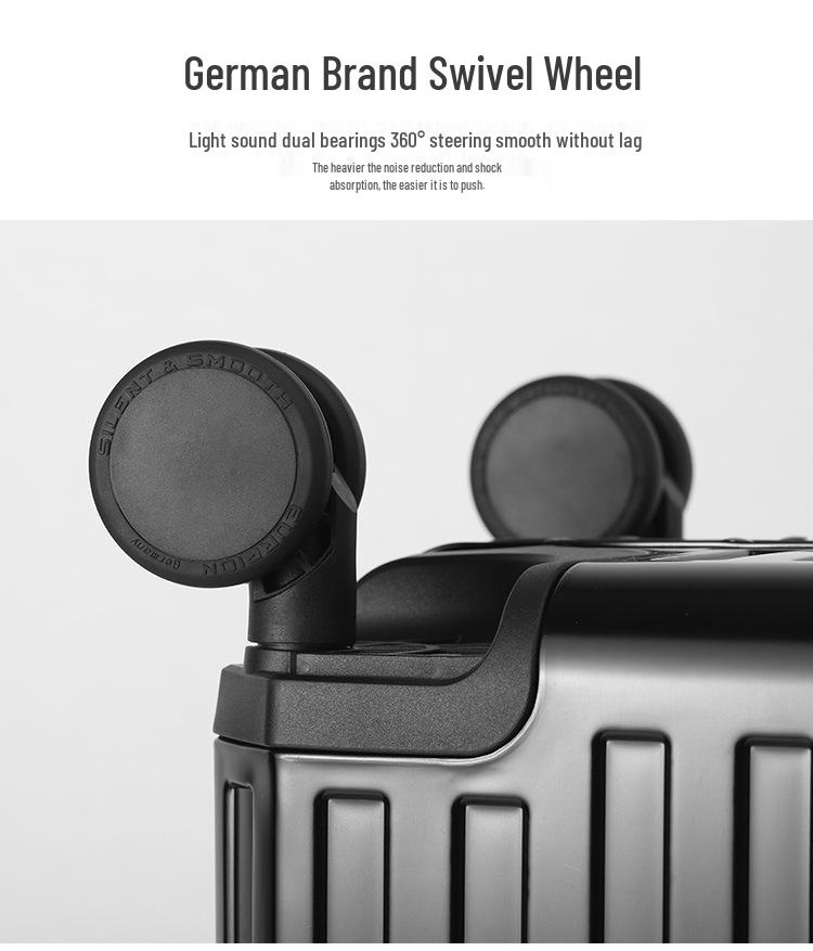 Aluminum-Magnesium Alloy Trolley Case with Universal Wheels