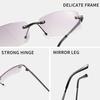 Cross-border New Retro Metal Rimless Rectangular Anti-blue Light Glasses for Men and Women Business Myopia Frame Glasses