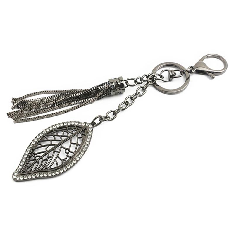 

Elegant Sturdy Alloy Leaf Pendant Keychain Charm Fashionable Alloy Accessories Portable for Bags and Clothing Use