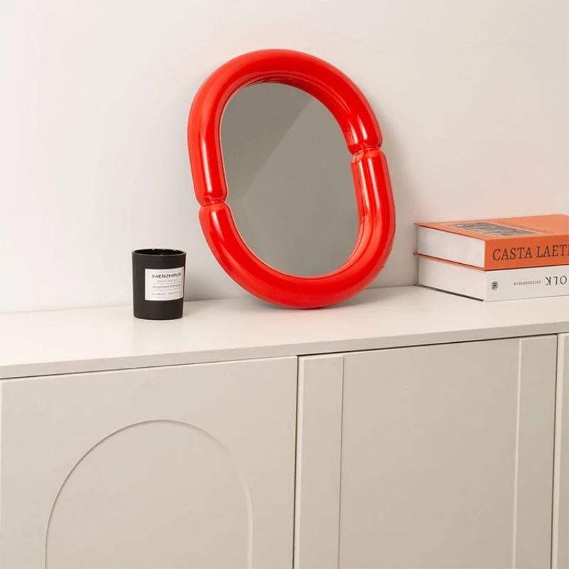 Akrylové zrcadlo na make-up Nástěnná zrcadla do šatny Estetické mini oválné zrcadlo do ložnice Moderní domácí luxusní dekorace pro krásu