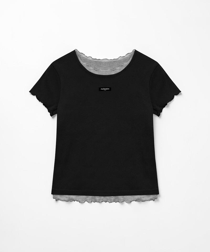 MARIE CLAIRE Label Punching Layered T-Shirt (Magbts08M)