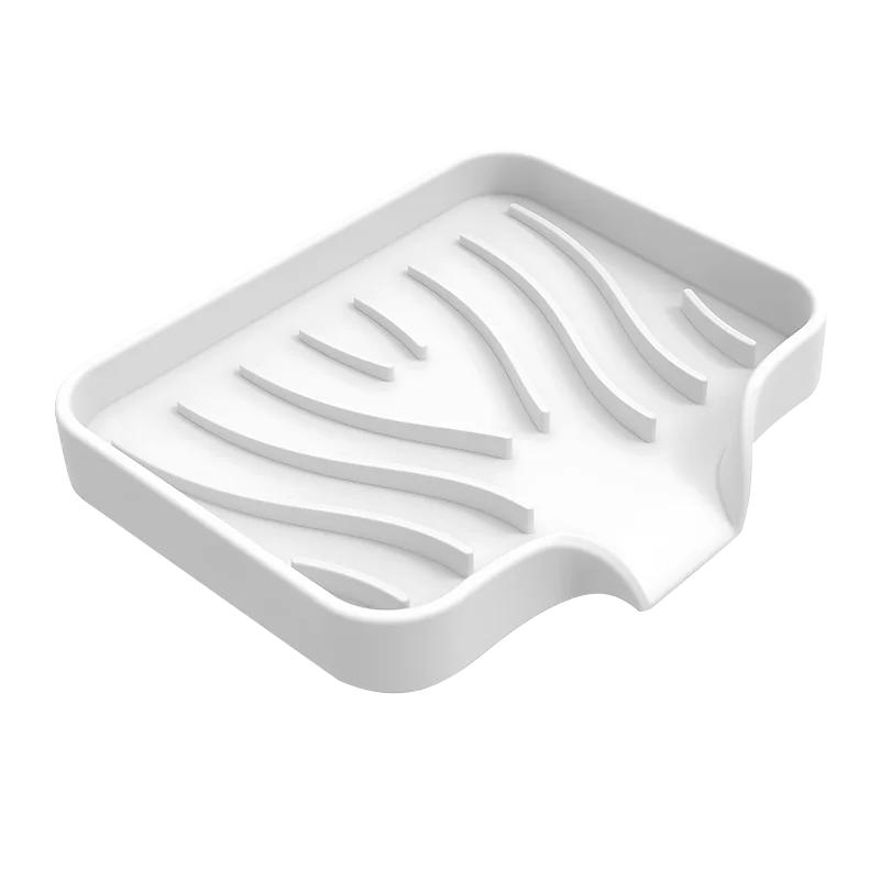 Silikon Seifenbox Rutschfeste Spülbeckenablage Tragbarer Badezimmer Seifenorganisator Seifenablage mit Ablauf Badezimmerzubehör Badseifenhalter