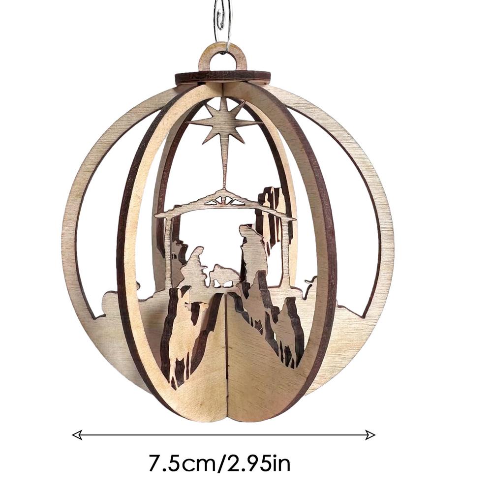 

Рождественские украшения Сцена Рождества Христова Декор Рождение Иисуса Сцена Рождества Украшение для рождественской елки Деревянная подвеска Сцена Рождества