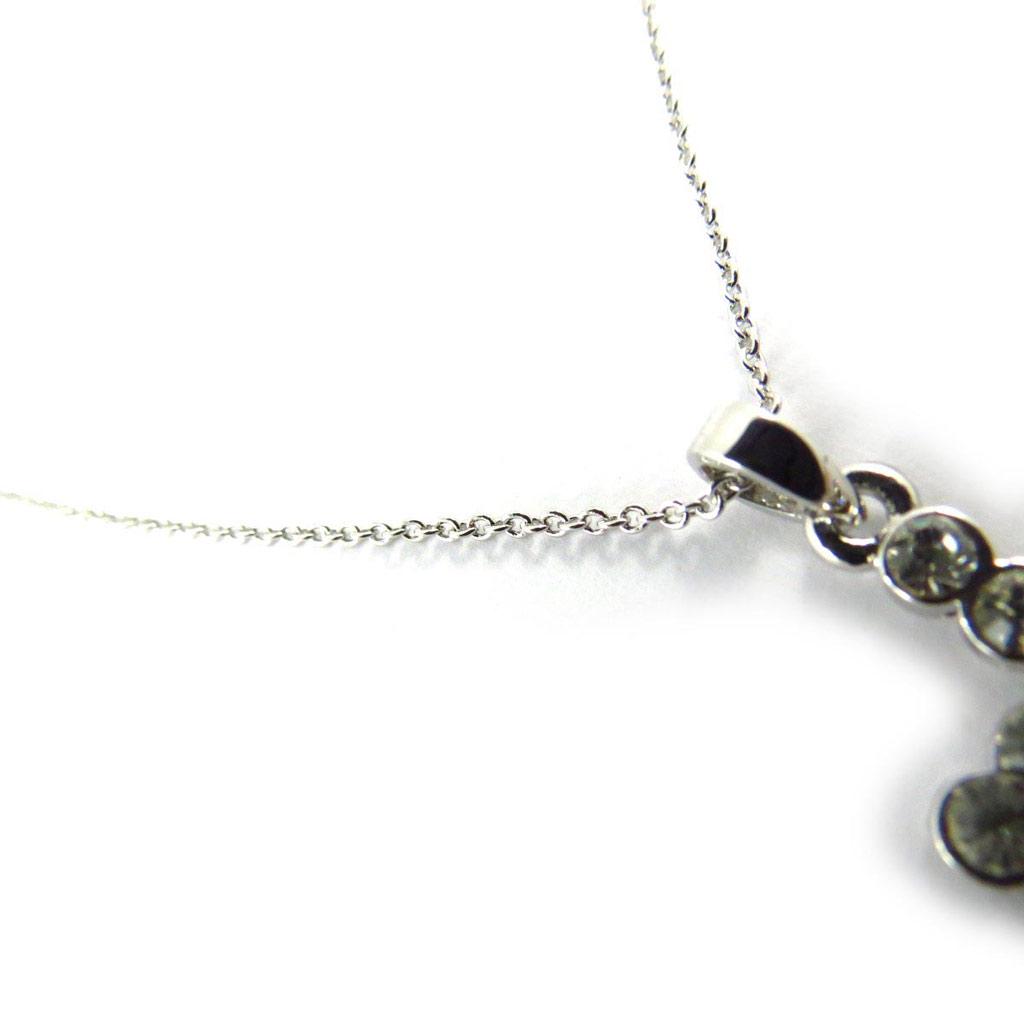 Les Trésors De Lily [J6289] - White 'Cross' Crystal Necklace