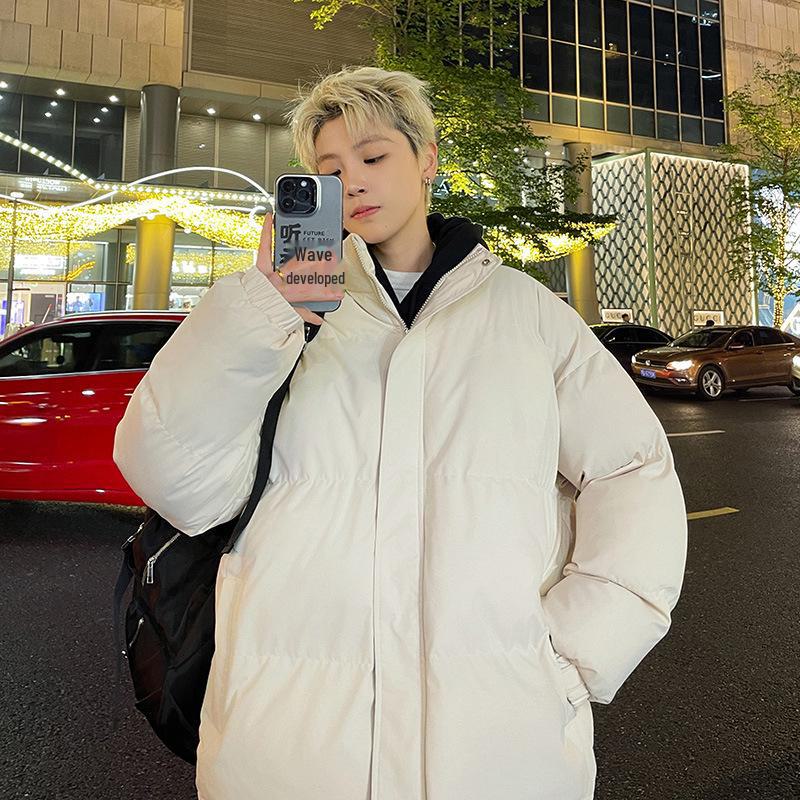 Men's Trendy Winter Cotton Jacket 2024 - Stand-up Collar, Loose Fit, Youthful Style