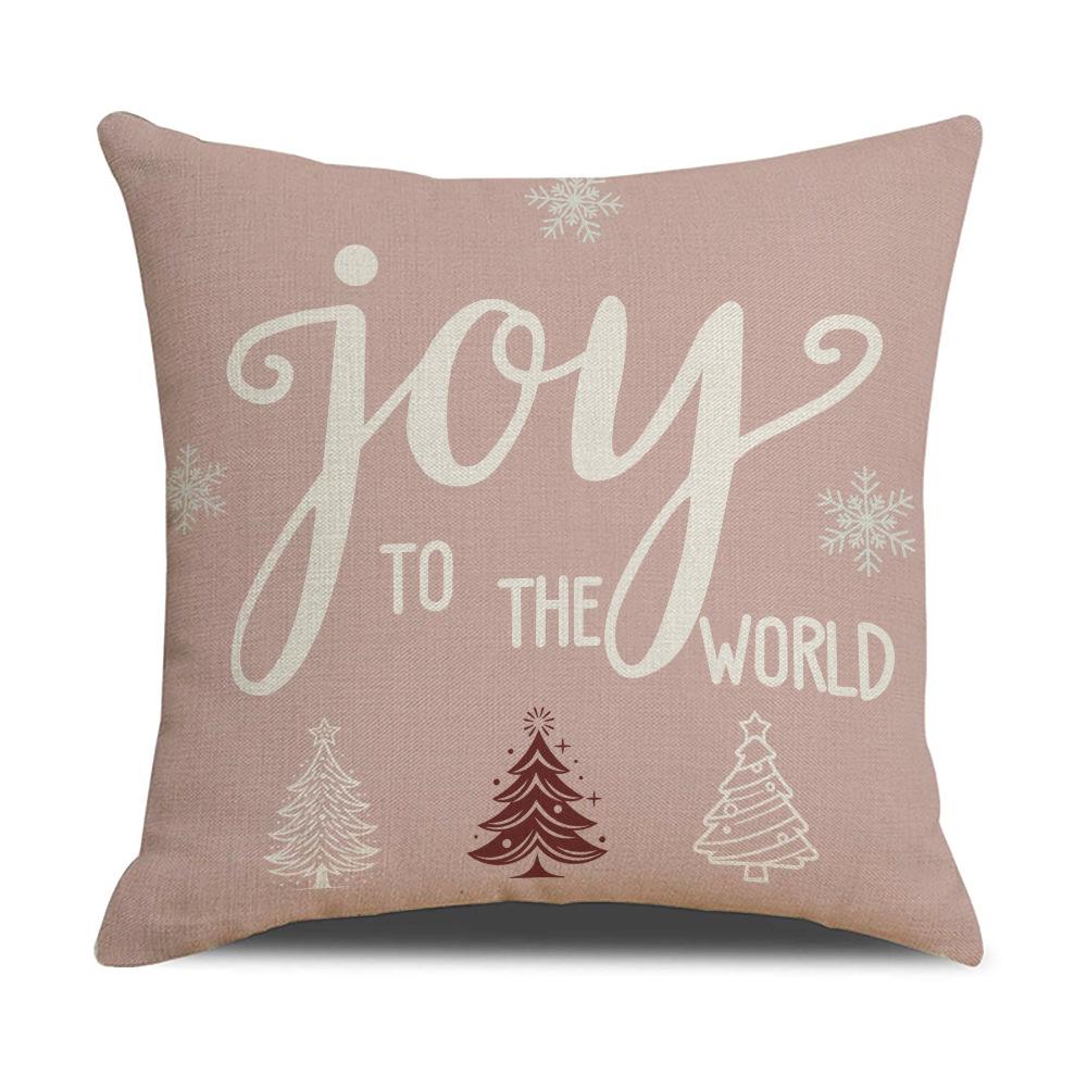 Cartoon Pink Christmas Pillowcase Party Carnival Cushion Sofa Pillow Linen Pillowcase