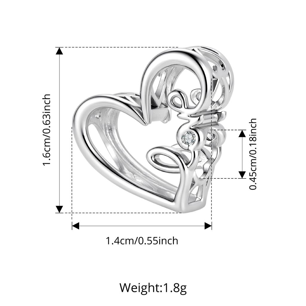WOSTU Original Lock Key Charm Heart Spacer Bead Pink Zircon Safty Chain Platinum Plated Love Series Fit DIY Bracelet Wholesale