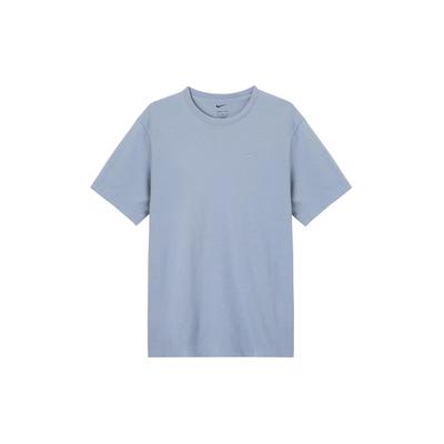 Einfarbiges Logo Rundhals-T-Shirt Herren Tops Blau DV9832-493