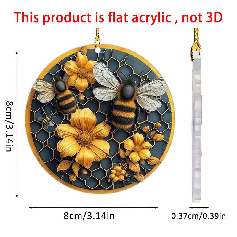Playful Bee Acrylic Wreath Car Charm Colorful Keychain For Bags Gifts And