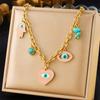 Vintage Eyes of Demon Necklace Delicate Multilayer Pearl Necklace  Streetwear