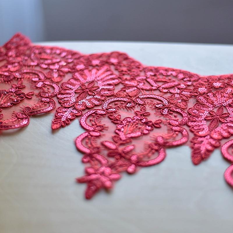 

Ваза Машина Кость Блестки Кружево, Французские Ресницы Вышитое Кружево DIY Головной Убор Свадебное Платье Сюхэ Шторы big red, one yard price