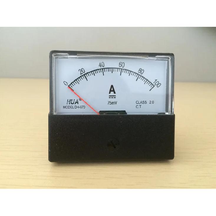 DH-670 5A 10A 20A 30A 50A 100A 200A 500ADC Analog Amp Panel Meter Current Ammeter