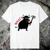 Funny Bull with Hammer WHAT Graphic TShirt Unisex Women Cotton Casual Streetwear Tee