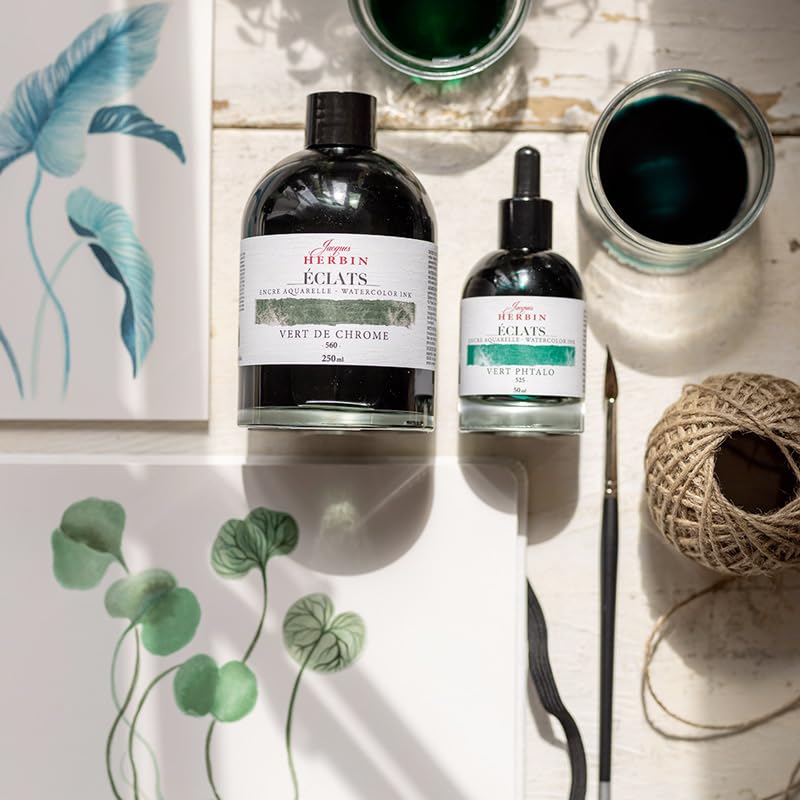 Herbin Eclat Watercolor English Green Ink, 50ml, (hb16545)