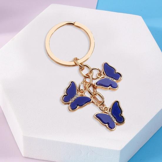 Key Chain Butterfly Charms Tassel Stainless Exquisite Shoulder Bag Schoolbag Decoration Hanging Pendant Smooth Car Key Keyring Purse Bag Accessories