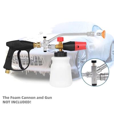 Pressure Washer Dual-Connector Wand Tool 1/4" Quick Connect Switch Double Tip Attachment For Foam Cannon And Spray Nozzle