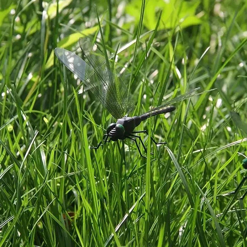 Outdoor Mosquito Repellent Simulation Stick Dragonfly Rope Dragonfly Repellent Artifact Dragonfly Stakes Yard Plant Lawn Decor