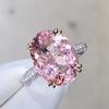Luxury Pink Tourmaline and Zircon Gold Claw Open Ring