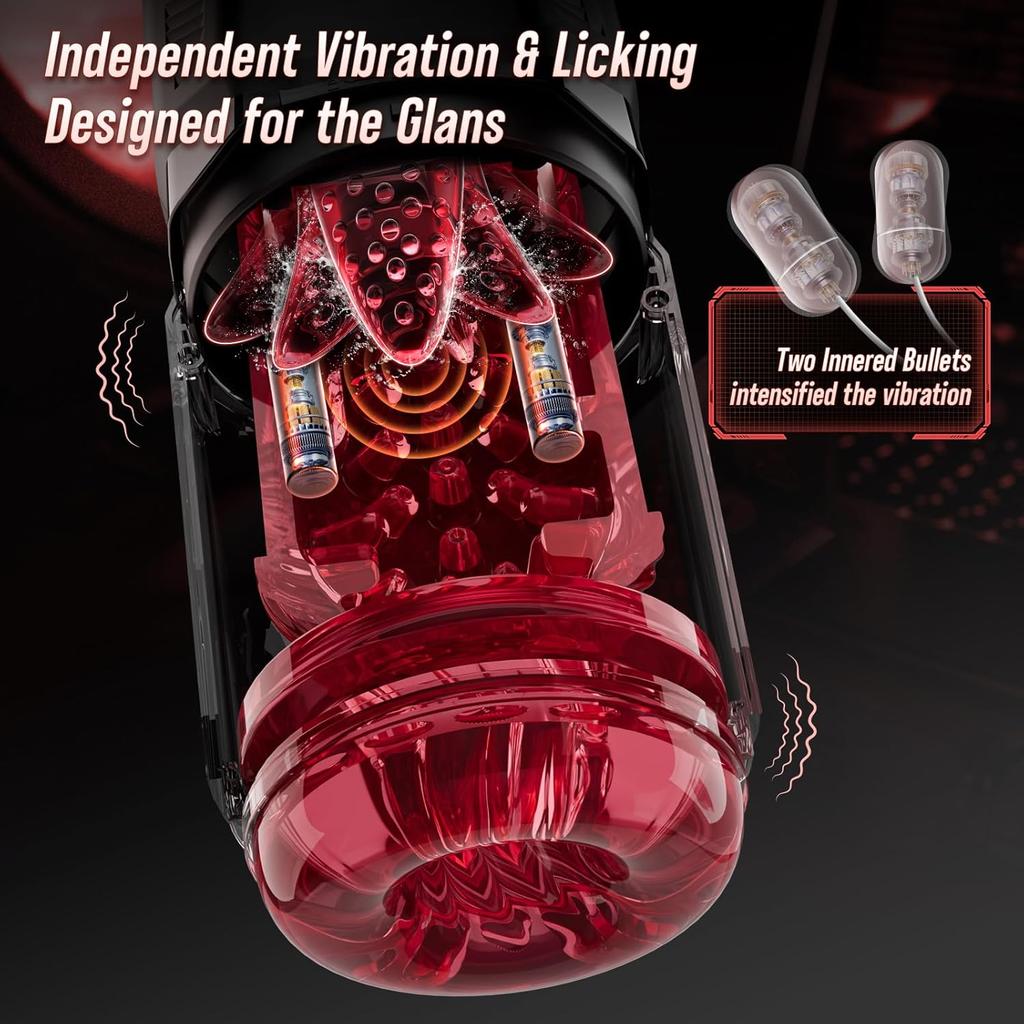 App Control Automatic Masturbator Stroker Adult Toys 7 Thrusting Rotating 7 Licking Vibrating Modes Hands-Free Sex Machine Pocket Pussy Penis Trainer