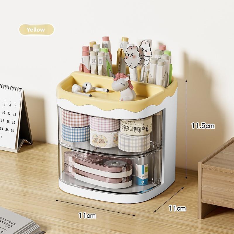 2 Layers Jewelry Organizer Plastic Transparent Hair Ring Display for Dressing Table Cute Children's Hair Accessories Storage Box