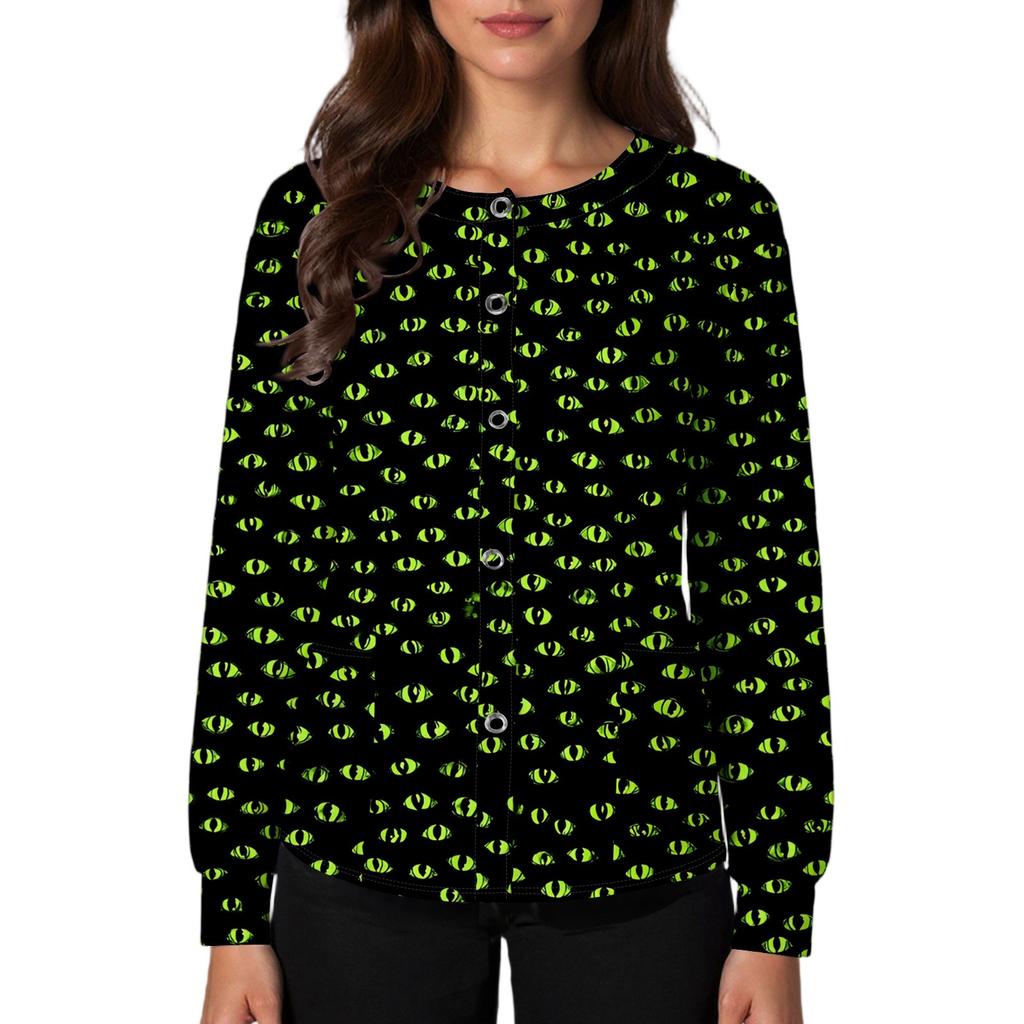 Damen Casual Mode Einreihig Halloween Grafik Bedruckt Krankenpfleger Oberteile