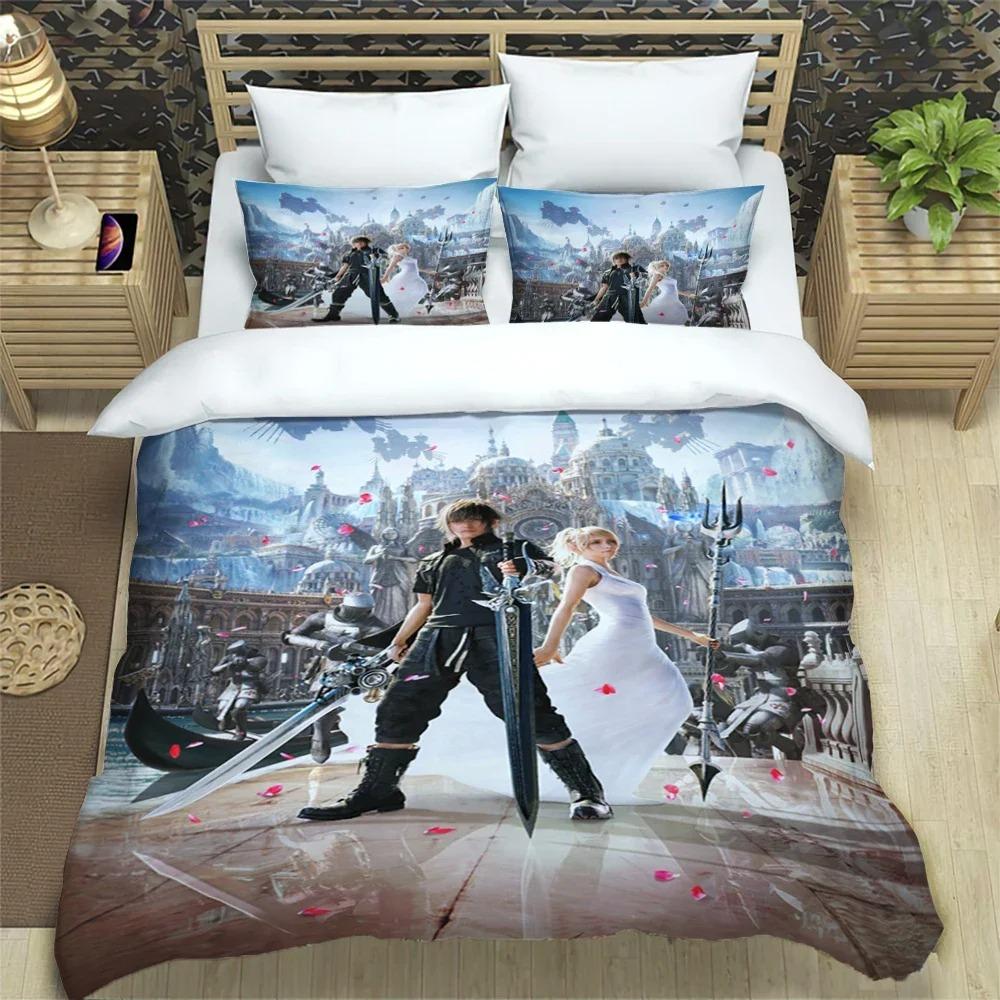 Final Fantasy Print Three Piece Bedding Set Fashion Article Children or Adults for Beds Quilt Cover Pillowcases Bedding Set Gift