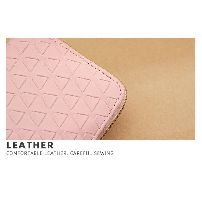 Women's Wallet Long Double Zipper Clutch Multi Function Mobile Phone Coin Purse Card Case Leather Clip High End Dinner Bag