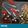 Korkownica dwuramienna ręczna metalowa silna mocna korkowanie butelek wina BECKE