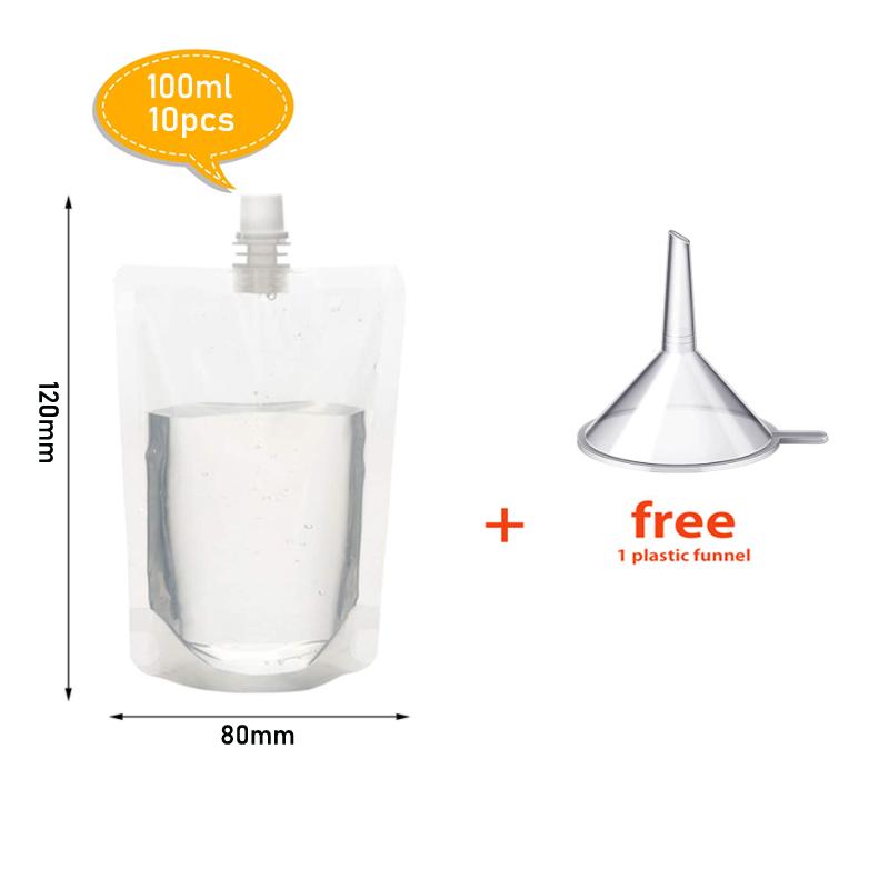 100ml-500ml Cestovní kapsičky na nápoje Průhledné plastové sáčky Uzavřené Skladování šťávy Nápoj Ledově vychlazený sáček Přenosný