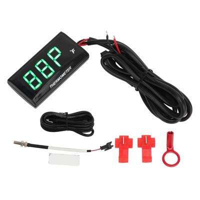 LCD Motorrad Thermometer Ultradünn Wasserdicht Wassertemperaturmesser mit 10MM Zündkerzenadapter