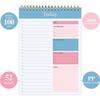 Twin Wire Binding Daily Planner Notebook 100 Pages Wide Lined Notepads Weekly Meal Planner For Daily Planning 142x220mm
