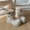Thick-soled retro casual shoes, new velvet warm winter cotton shoes, fluffy thickened snow boots, women's short boots