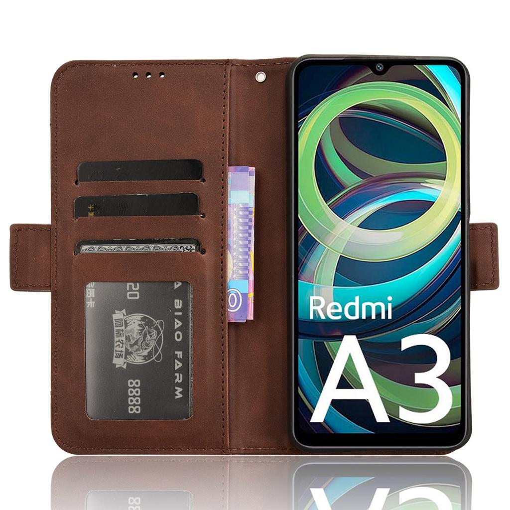 For Xiaomi Redmi A3 4G/Poco C61 4G Case with Multiple Card Holder Stand PU Leather Phone Cover