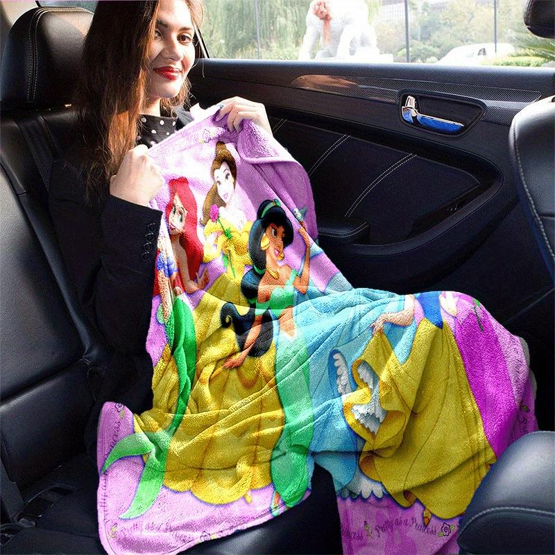 1pc Princess Printing Blanket - Soft, All-Season Throw for Living Room, Bedroom,Personalized Gift with Adorable Cartoon Design