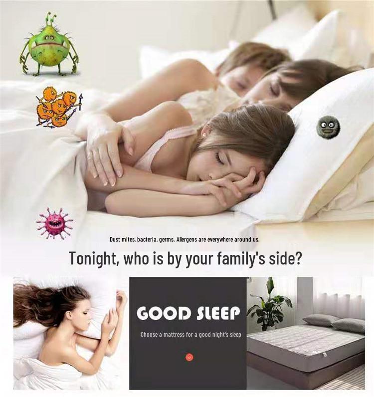 High-Density Quilted Cotton Mattress Protector with Pillowcase - Non-Slip, Thickened Fit