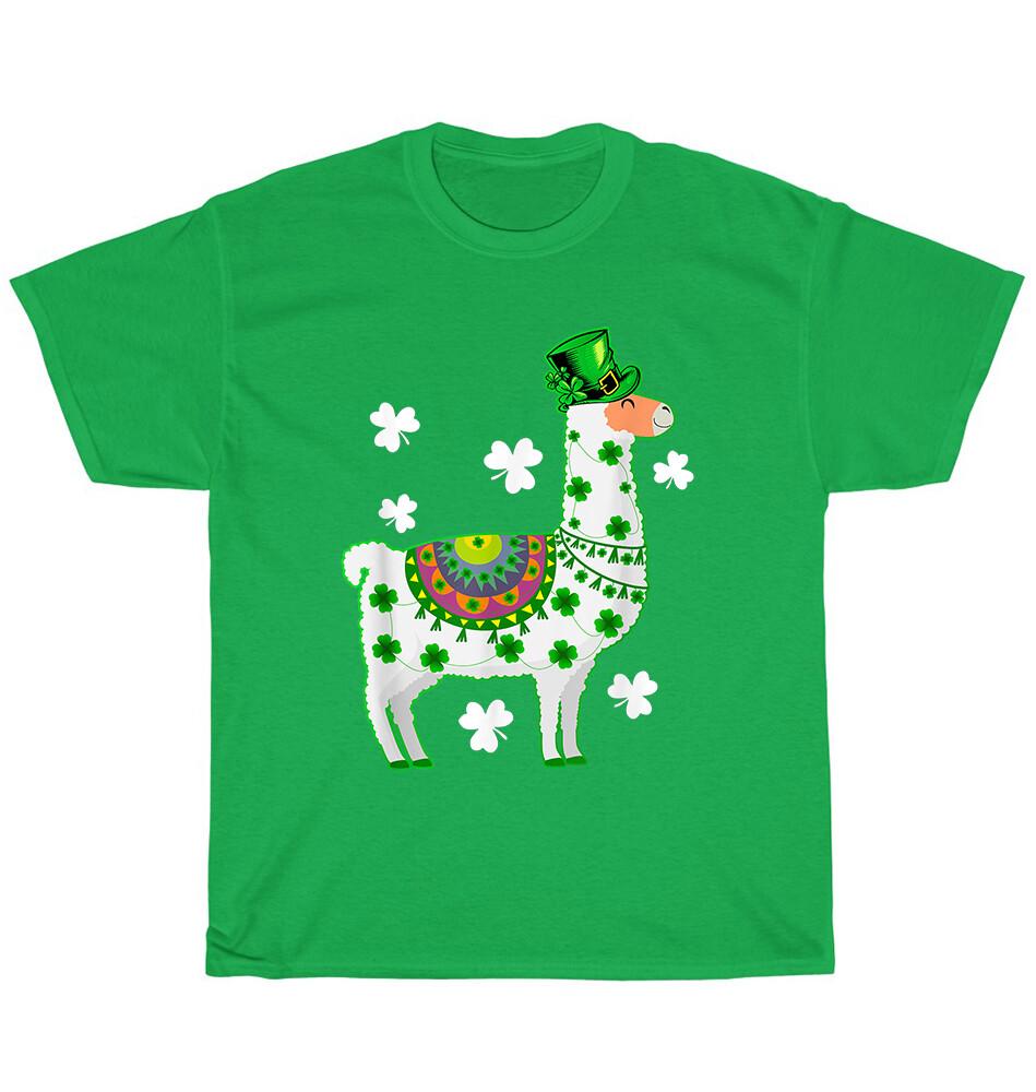 Lama Leprechaun Koniczyna Shamrock Lama Dzień Świętego Patryka T-Shirt Unisex Prezent