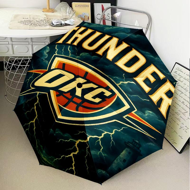 Thunder OKC Basketball Umbrella Folding umbrella, automatic umbrella 8-Frame for Travel, camping Use Gift for Halloween Christmas