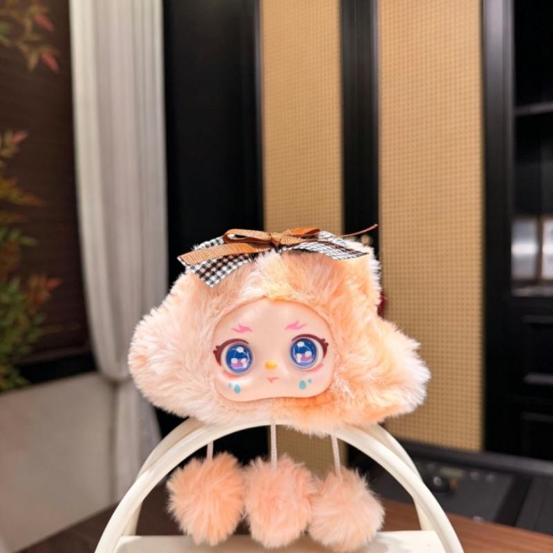 Vinyl Face Cute Cloud Plush Doll Keychain Pendant Fashion Backpack Decor for Teen Girls Boys Graduation Small Gift