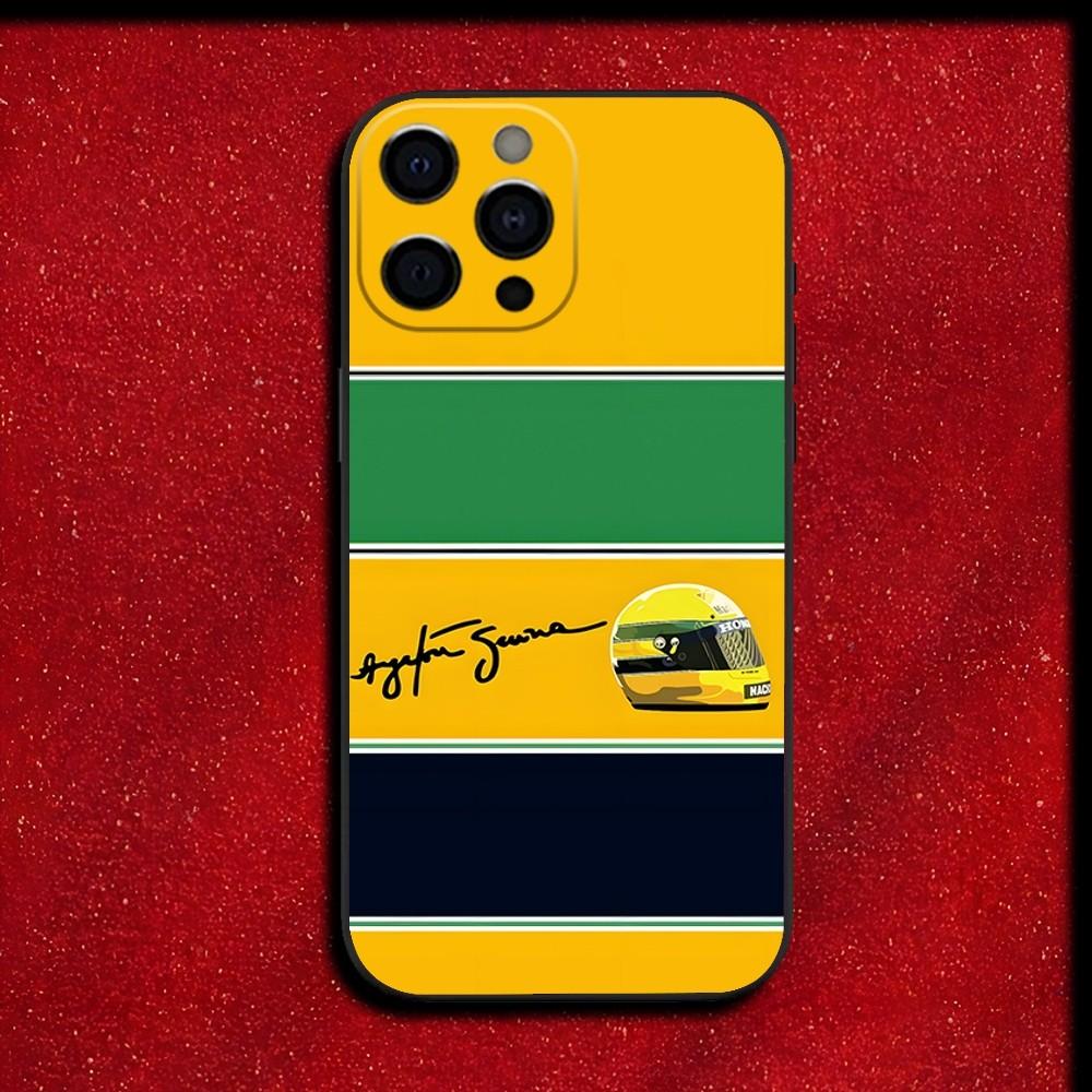 Racing Driver A-Ayrton S-Senna Phone Case For iPhone 16,15,14,13,12,11,Pro,X,XS,Max,XR,Plus,Mini Soft Black Cover