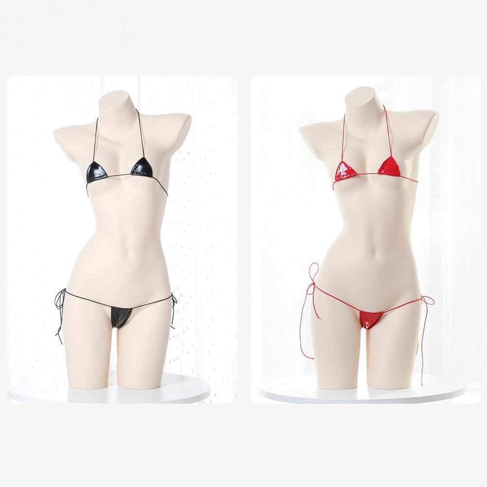 Halter Lace-up Lingerie Patent Leather Lingerie Sexy Lingerie