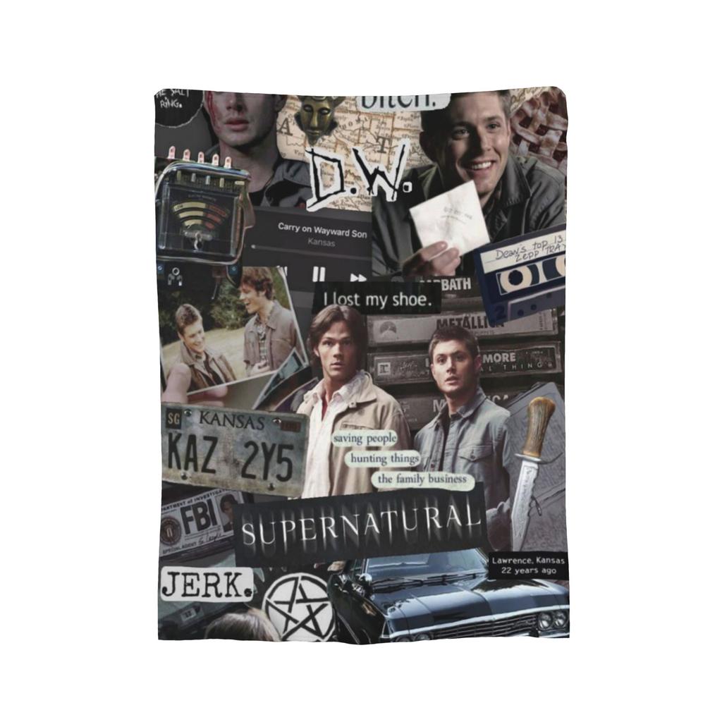 Supernatural Dean Winchester Sam Blanket Super Soft Warm Throw Blankets for Sofa 50x60 Inch Multi-size Bedspreads