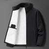 Men's Lambswool Fleece Jacket - Autumn/Winter Velvet Lined, Thick Warm Outerwear for Middle-Aged & Elderly.