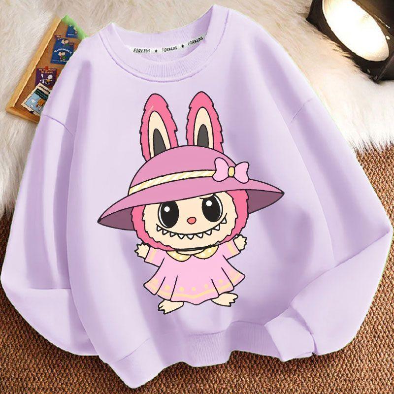 Children's Round-neck Hoodie, Long-sleeved, Fashionable and Loose Coat for Boys and Girls In Spring and Autumn