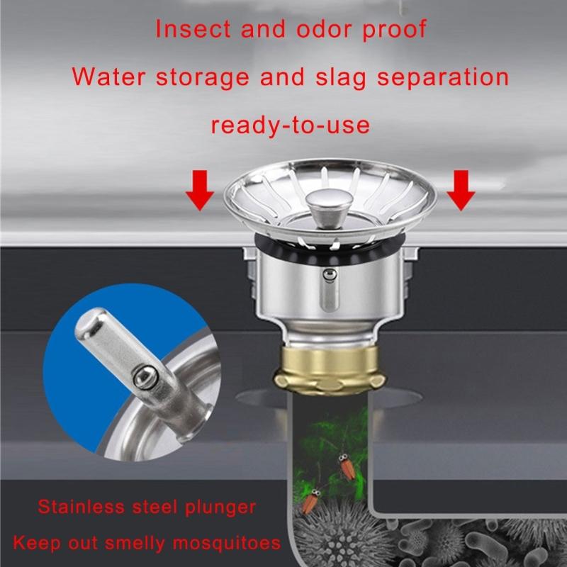 Kitchen Sink Drain Basket Stopper Replacement Sink Strainer Stainless Steel Mesh Filter Strainers Convenient Use