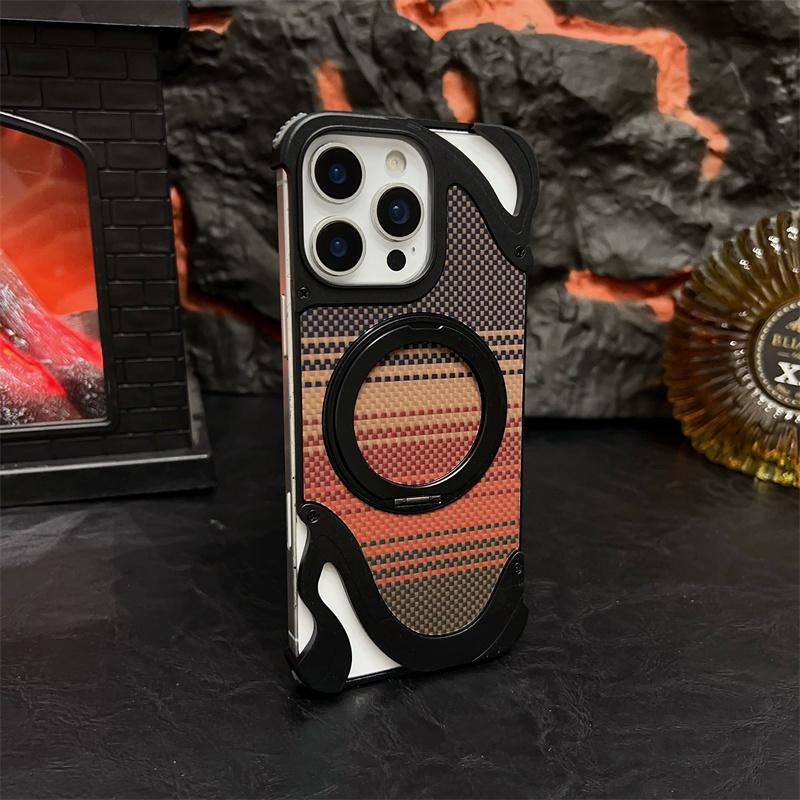 

Aluminum Alloy Frame Magnetic 360 ° Holder Phone Case For iPhone 13 14 15 16 Pro Max Plus For Magsafe Frameless Shockproof Cover For iPhone 14 Pro