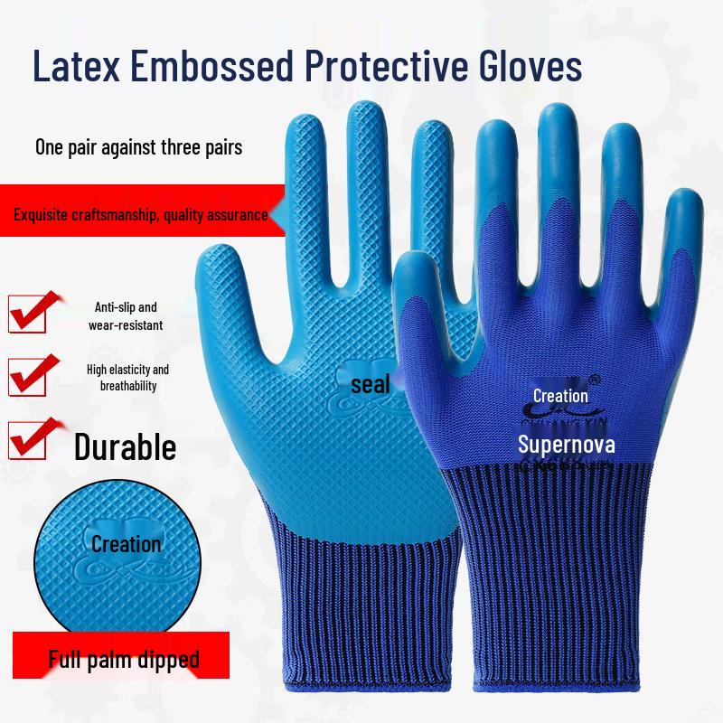 Chuangxin CX688 Wear-Resistant Waterproof Work Gloves for Men – Anti-Slip, Thickened, and Embossed for Labor Protection Chuangxin CX688 Gloves