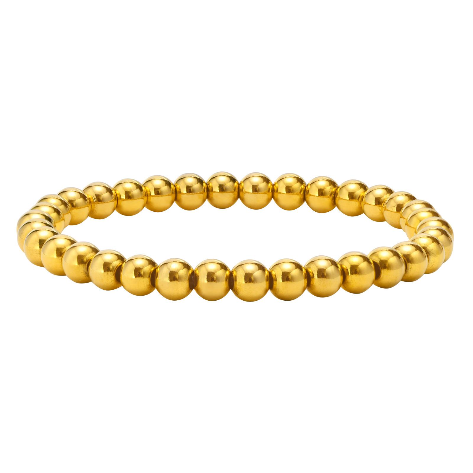

Women s Beaded Bracelets ,4mm/6mm/8mm Stainless Steel Chain Stretch Elastic, Resistant Nickel Free Tarnish 4mm