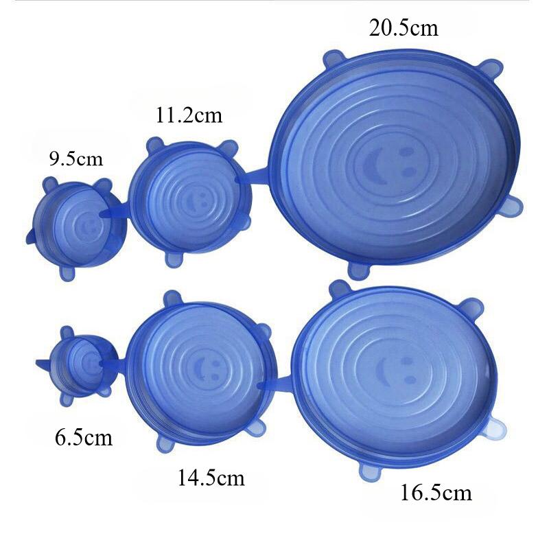 

Многофункциональная крышка для сохранения свежести, силиконовая пищевая чашка, миска, прозрачная крышка, шесть частей, кухонный холодильник, пластиковая пленка