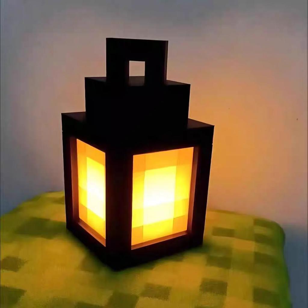 Pixellykta Nattlampa USB Uppladdningsbar LED 16 Färger Fjärrkontroll Bärbar Lykta Väggmontering Skrivbord Stämningslampa för Barn Sovrum Heminredning