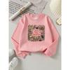 Girls' Long-sleeve Sweatshirt with Round Neck and Printed DesignLove The Unloved Pri Suitable for Spring and Autumn, Fashionable and Casual